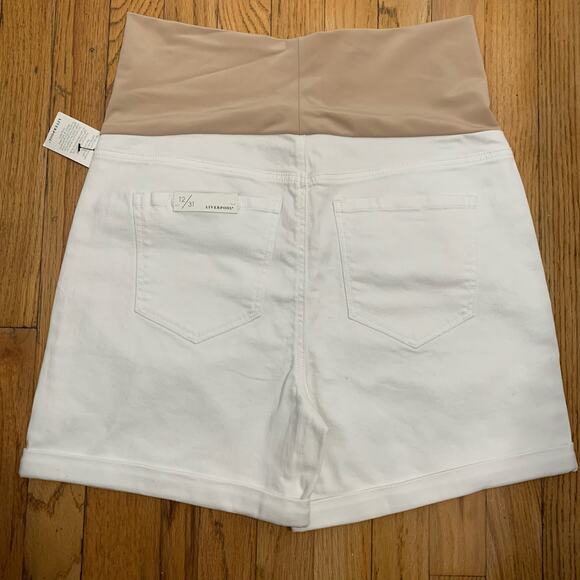 Women's White Maternity Shorts - Picture 4 of 9